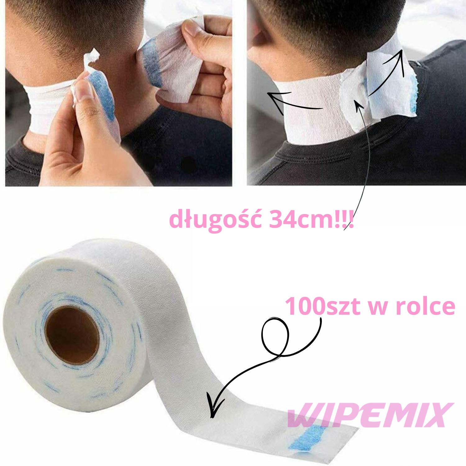 Kołnierzyk fryzjerski biały